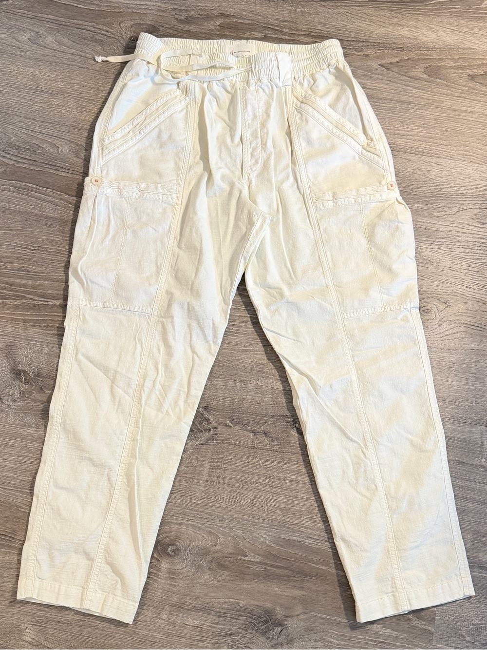 Anthropologie Women’s Cream Cargo Cotton Pants